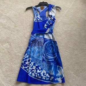 NWT Cute Summer Ali Ro Blue and White Dress